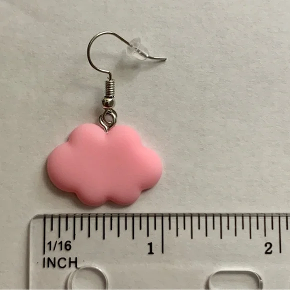 Pink Cloud Drop Earrings - Picture 7 of 8